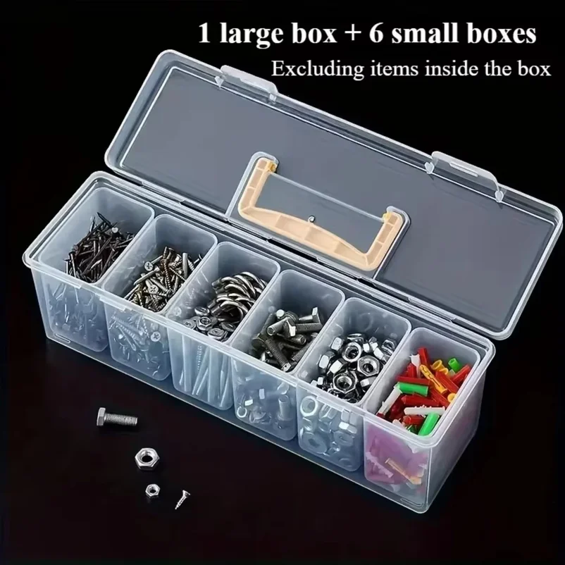 Tool Parts Storage Box Set Multi-Compartment Tool Organizer Sorting Box for Screws Wrenches Hardware Accessories Toys