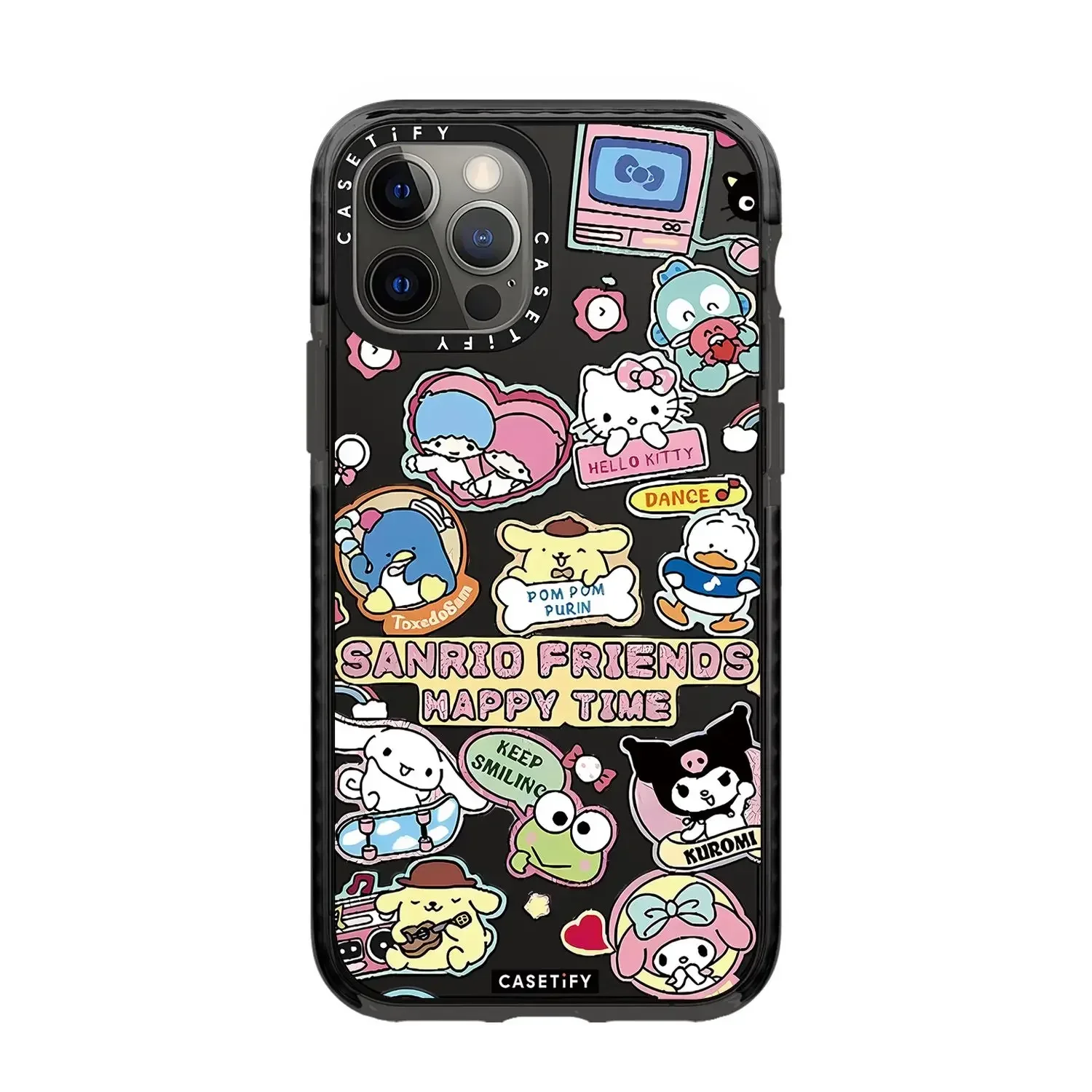 Custodia per iPhone Kawaii Sanrio Cartoon Pochacco Cinnamoroll Pom Pom Purin Custodia protettiva morbida in plastica per IPhone16 15 14 13 12promax