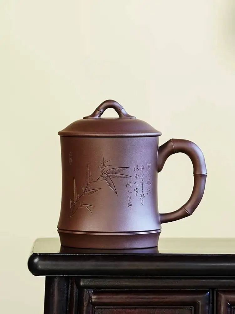 

Yihu Chun Yixing Pure Handmade With Lid, High-End Personal Tea Brewing Cup, Original Mineral Old Purple Clay