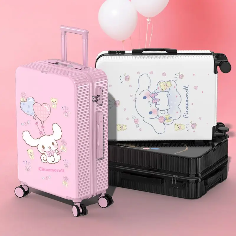 Kawaii Cinnamoroll Suitcase Anime Sanrioed Cartoon 20 22 24 Inch Trolley Case Student Travel Silent Universal Wheel Password Box