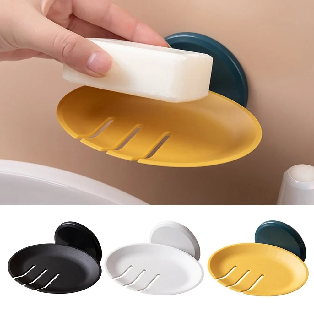 Punch-free Soap Dish Quality Wall Hanging Suction Cup Soap Box Non-slip Self Draining Soap Holder Bathroom