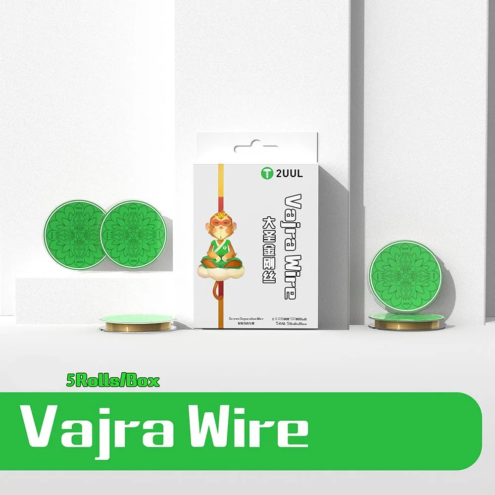 5pcs 0.035mm 2UUL Vajra Wire Universal Carbon Steel Wire Line for iPhone Samsung Mobile Phone LCD Touch Screen Separating Tool