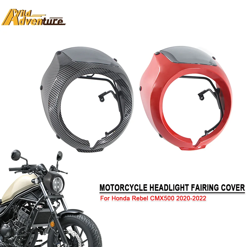

CMX500 Motorcycle Black Headlight Grill Fairing Cover ABS Plastic Windshield For Honda Rebel CMX 500 CMX500 2020-2022 Deflector