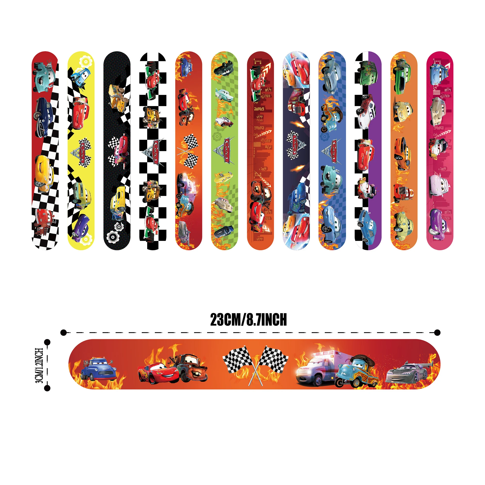 Disney Cars Slap Bracelets Party Favor Lightning McQueen Birthday Party Gifts Classroom Rewards Prizes Party Decorations