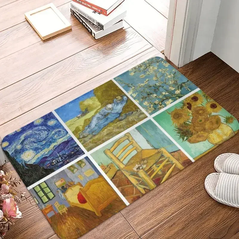 Vincent Van Gogh Works Front Floor Door Entrance Mats Indoor Art Painting Kitchen Bathroom Doormat Garage Carpet Rug