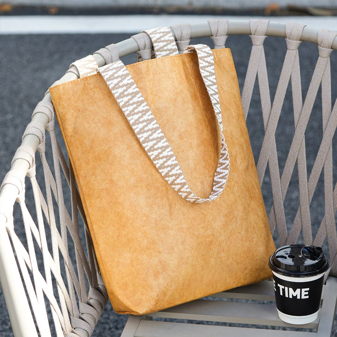 

Lightweight Waterproof Dupont Paper Shopping Tote Bag Large Capacity Shoulder Tote Bag Woman Eco-Friendly Commuter Handbag