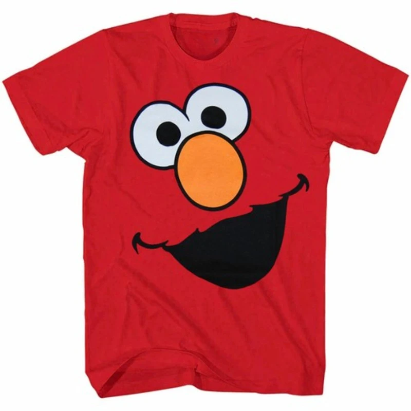 Camiseta para hombre, camiseta de disfraz de Halloween con cara de Elmo de Plaza Sésamo, tallas S-4XL, algodón real, primavera y verano