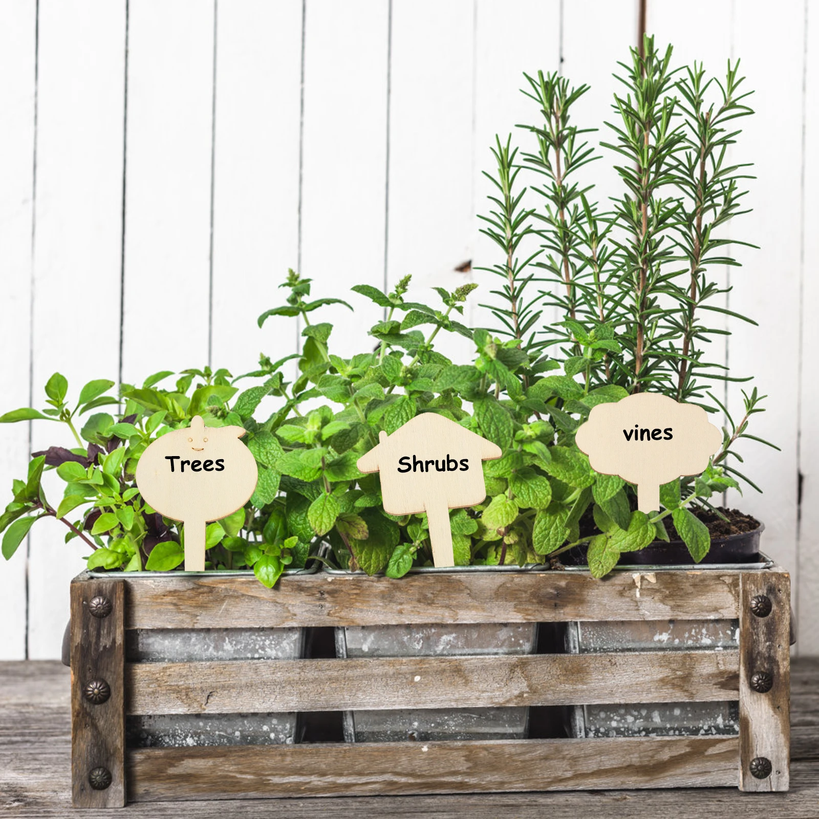 

30pcs Wooden Plant Labels Flower Bed Garden Planting Markers Stakes For Plants Flowerpots Name Tags Gardening Supplies