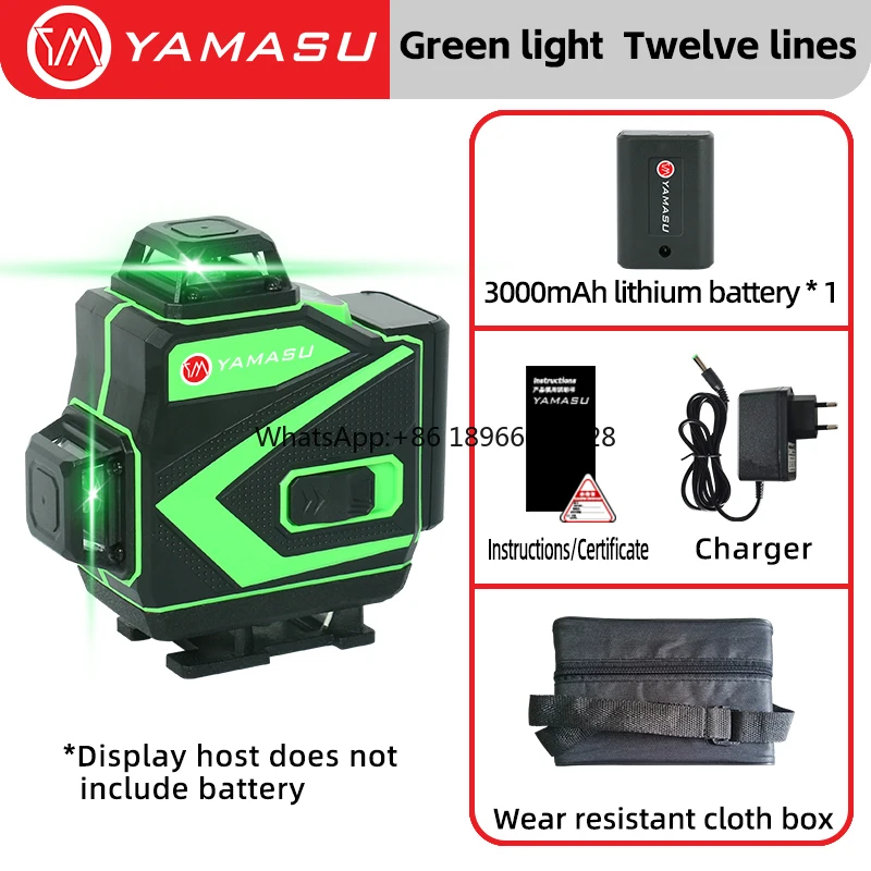 level 01 Wall  Level 16 Lines 4D 360 Green Beam Self-Leveling Rotary Leveler Vertical Cross Line