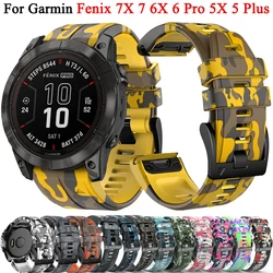 Garmin Fenix용 실리콘 밴드, Garmin Fenix 7X 7 6X 6 Pro 5X 5 Plus 3HR 스트랩, Enduro Epix Gen 2 Tactix 인쇄 시계 밴드, 26mm, 22mm