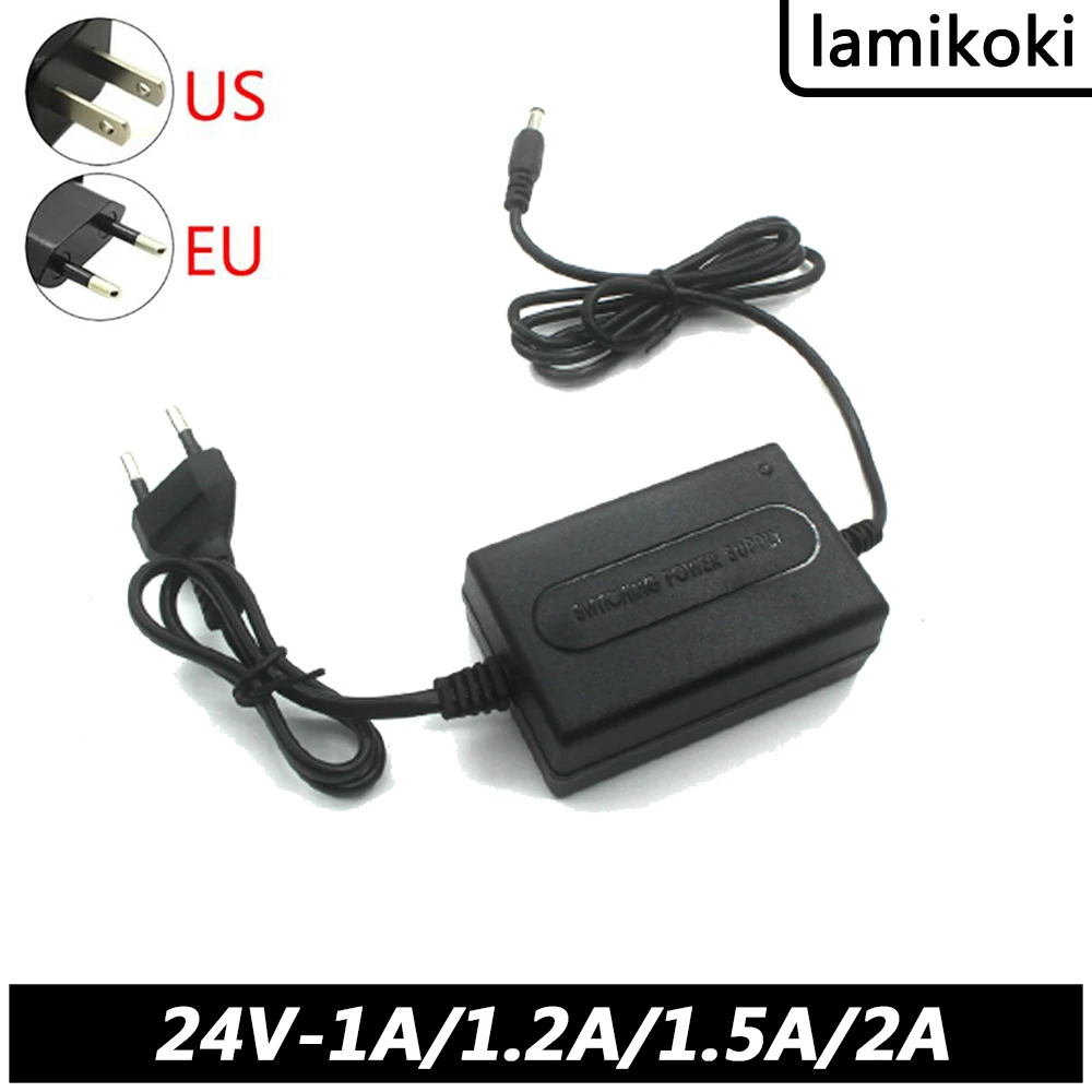 DC 24V 2A Power Adapter DC Stabilized Power Cord 24V 1A 1.2A 1.5A 2A Universal Charger