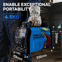 Machine à souder MIG 4 en 1 ANDELI, soudage MIG au gaz/sans gaz/Lift TIG/MMA 145A, soudeuse semi-automatique portable, soudeuse à inverter synchrone 6