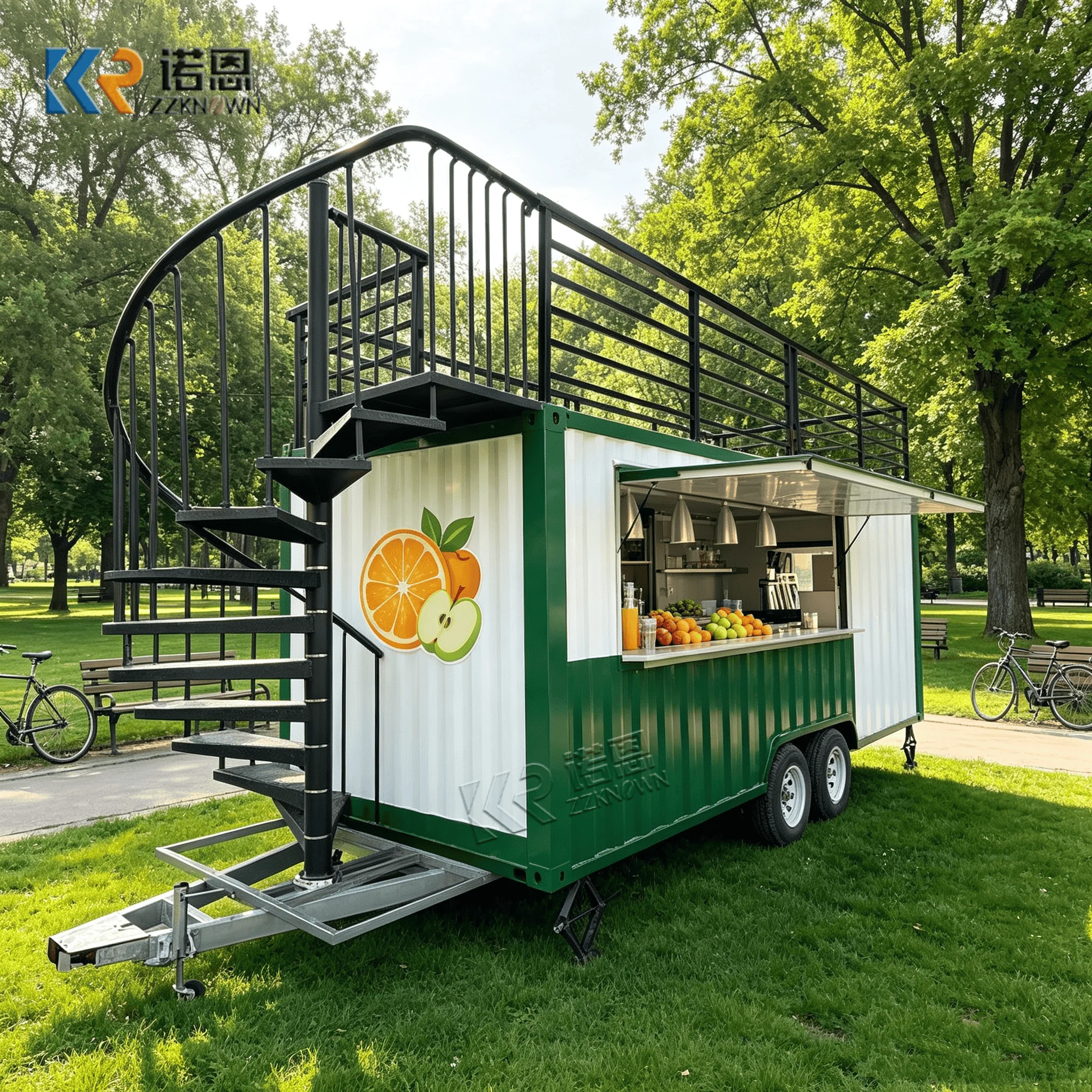 Colorful Vintage Trailer Food Truck Mobile Food Truck Cart Outdoor Mobile Food Truck Trailer for Outdoor Catering Events
