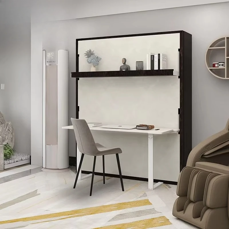 

Electric Multifunctional Double Decker Desk Invisible Wall Folding Design Bed Small Oak Bedroom Den