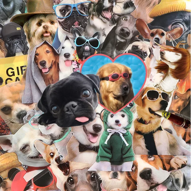 50pcs Transparent Clear Dog Emoji Stickers Waterproof Decals for Tech & Travel LanLanStickersWorld Store