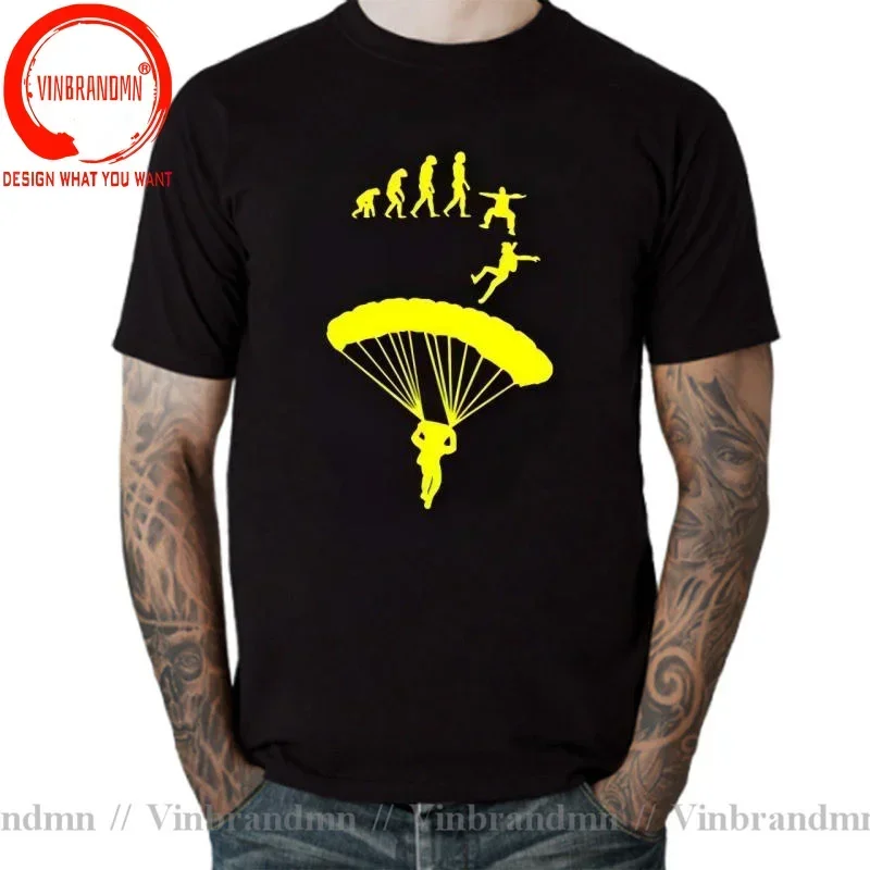 Skydiver Brand Clothing Parachuting Skydive Tee shirt Man Sky Diving tshirt Harajuku Tops Tee Go Skydiving Evolution T shirt men