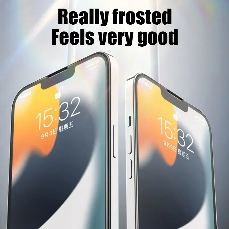 2 Piezas Vidrio Templado Mate para iPhone 11 12 13 14 15 Pro Max Vidrio para iPhone 11 13 14 15 Pro Max Protector de Pantalla Película 6