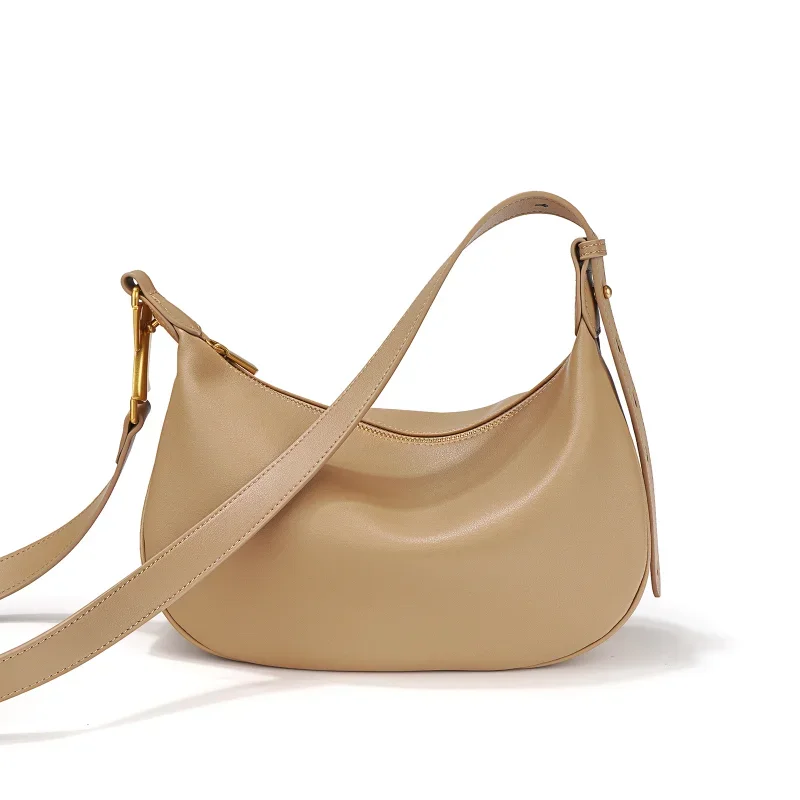 LOERSS-Sac fourre-tout en cuir véritable pour femme, sac à main en cuir de vachette pur, sac à main de niche, sac à bandoulière mode polyvalent, sac décontracté