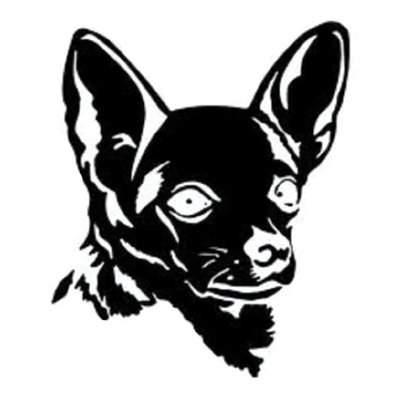 Car Sticker CHIHUAHUA Dog Car Shape Decoration Sticker Classic Fashion Animal Car Sticker Creative Black/white,13cm*12cm