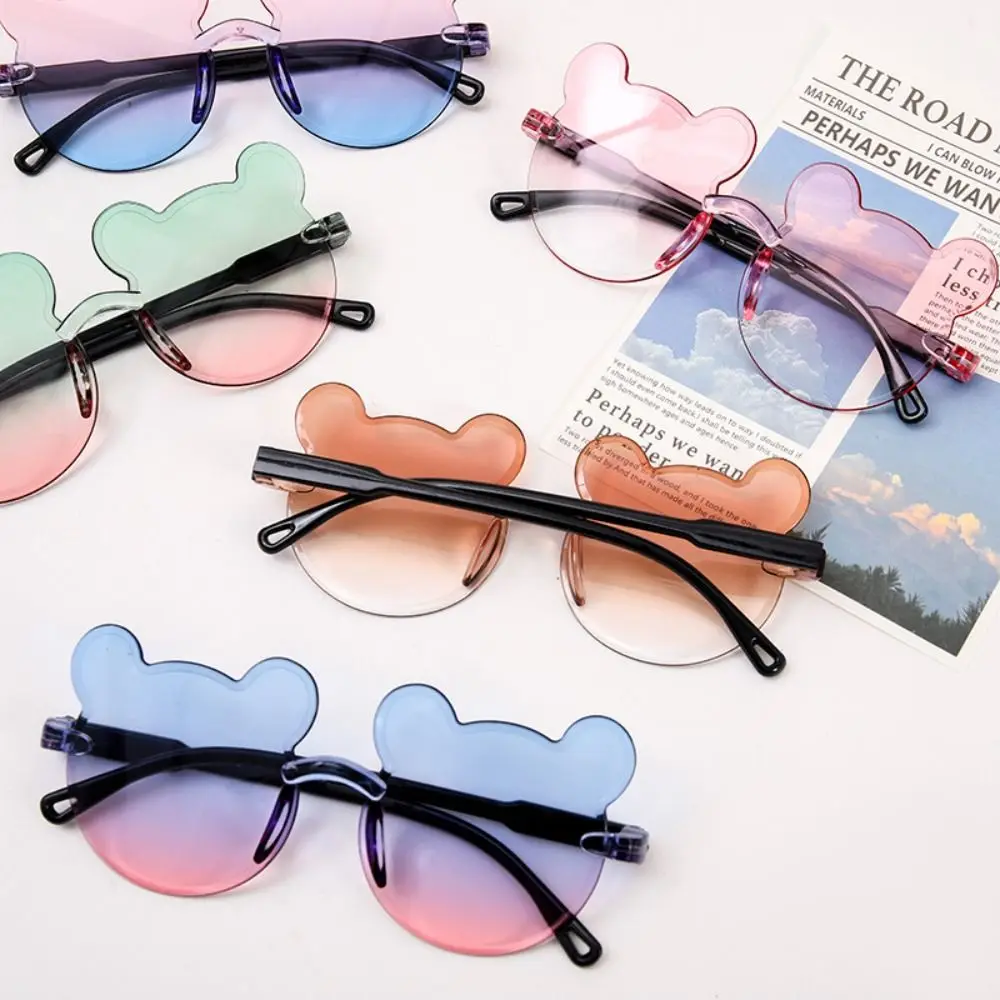 Cute PC Kids Sunglasses UV375 Party Cartoon Bear Gradient Little Bear Eyewear for Boys Girls