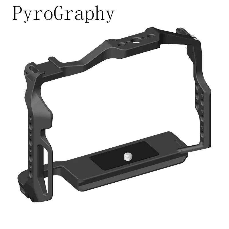 

PyroGraphy Z8 Camera Cage with 1/4" & 3/8" Thread Holes Arri Locating Hole Cold Shoe Mount Dual Side Locking Screws for Nikon Z8