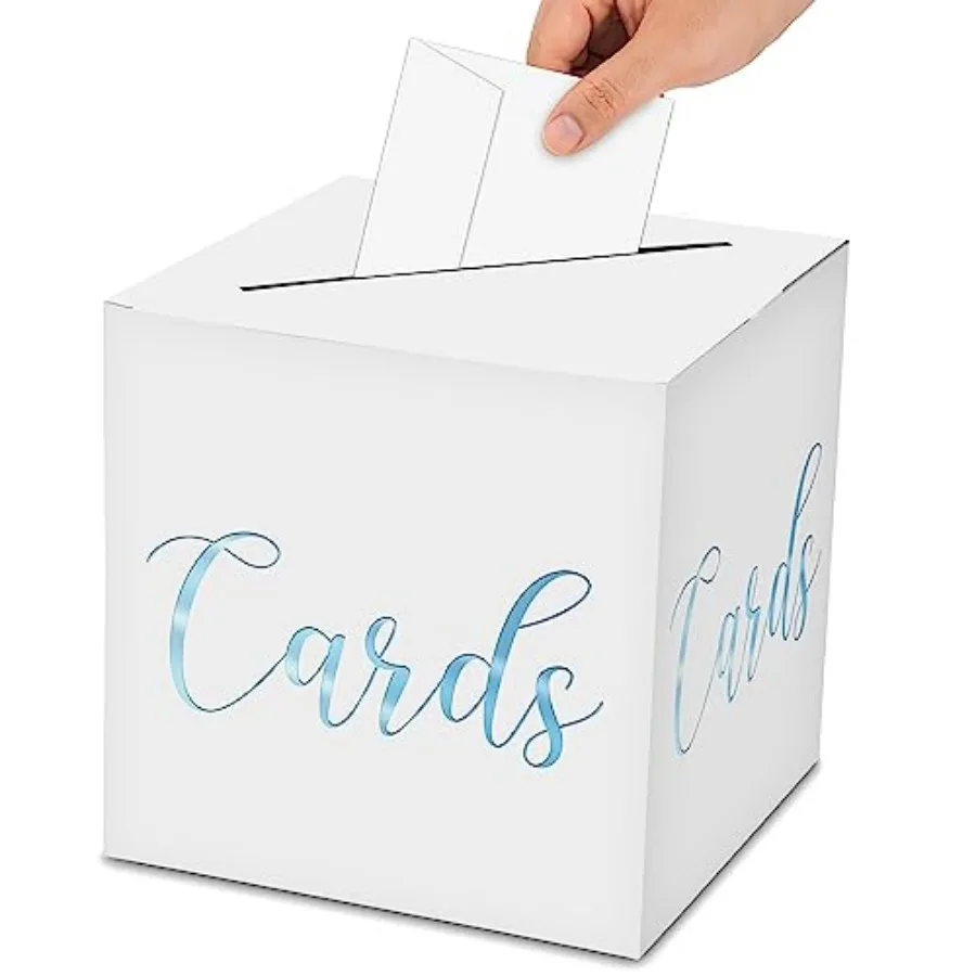 

Classic Elegant Card Box 1 Set Hot Stamping Card Receiving Box for Gift Envelope Money Wedding Bridal Baby Shower Birthday Grad