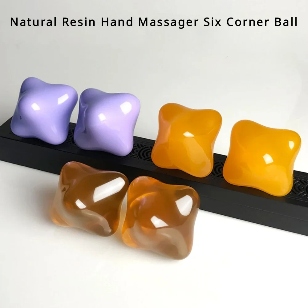 2Pcs Handball Health Massage Six Corner Kick Fitness Exercise Finger Flexible Relax Grip Meridian Dredging Hand Massager Elderly