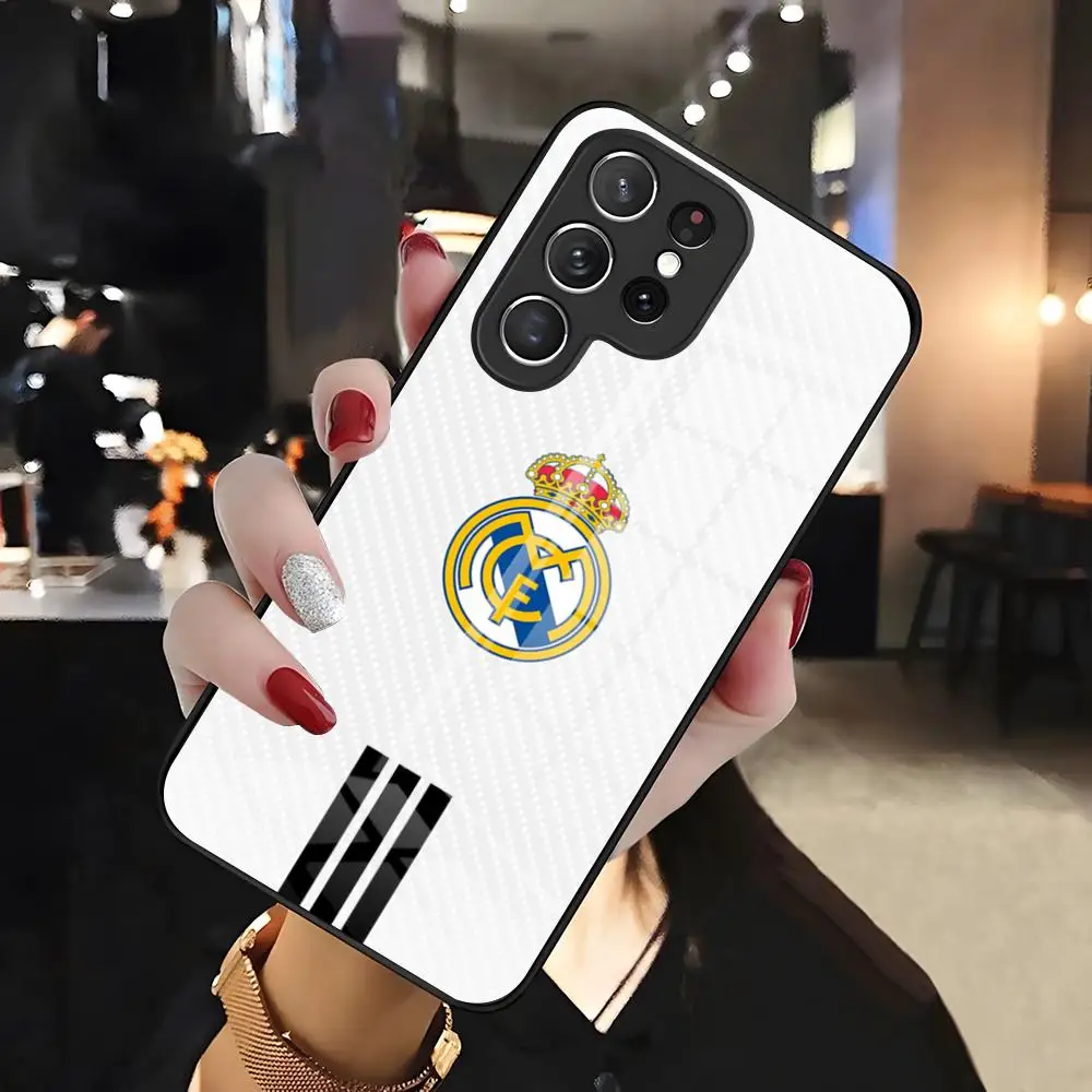 Etui na telefon R-ReaL M-MaDriDS FC do Samsunga S26 S25 Edge Ultra 24 23 22 21 Ultra Plus Fe A55 56 15 4G 5G, szklana obudowa — zdjęcie produktu 4