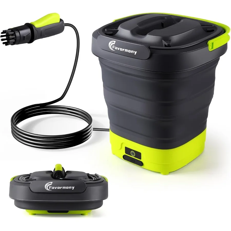 Lavadora a presión portátil Max 290PSI Lavadora a presión de agua plegable con tanque de 3,2 gal y manguera de 10 pies Carga tipo C para una eficiencia