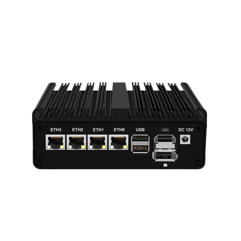Intel N150 N100 Mini PC industriale RS232 COM 4Lan Firewall senza ventola Pfsense PC 8 GB RAM 128 GB SSD Mini computer domestico Box 4G SIM