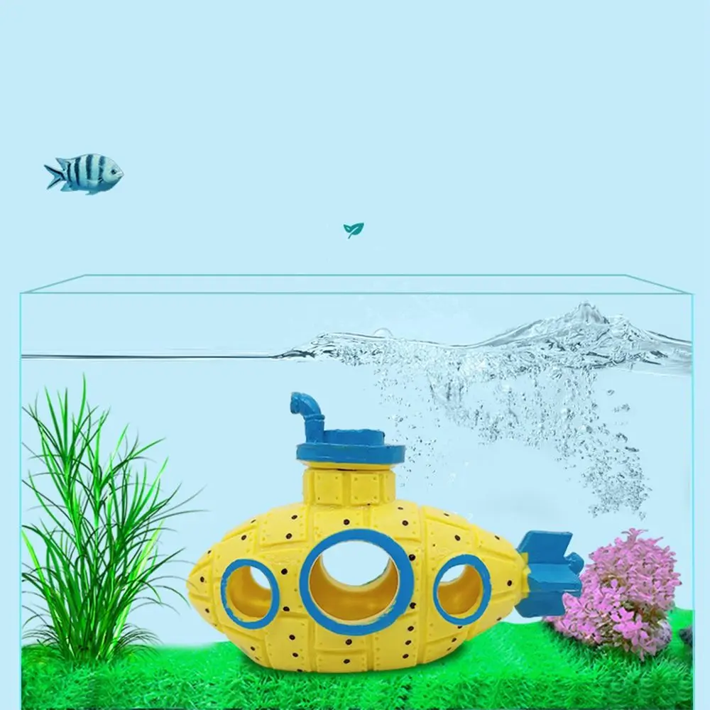 Pet Supplies Fish Tank Decoration Wreck  Undersea Boat Aquarium Ornament Broken Submarine Fish Shrimp Hiding Home Decoration