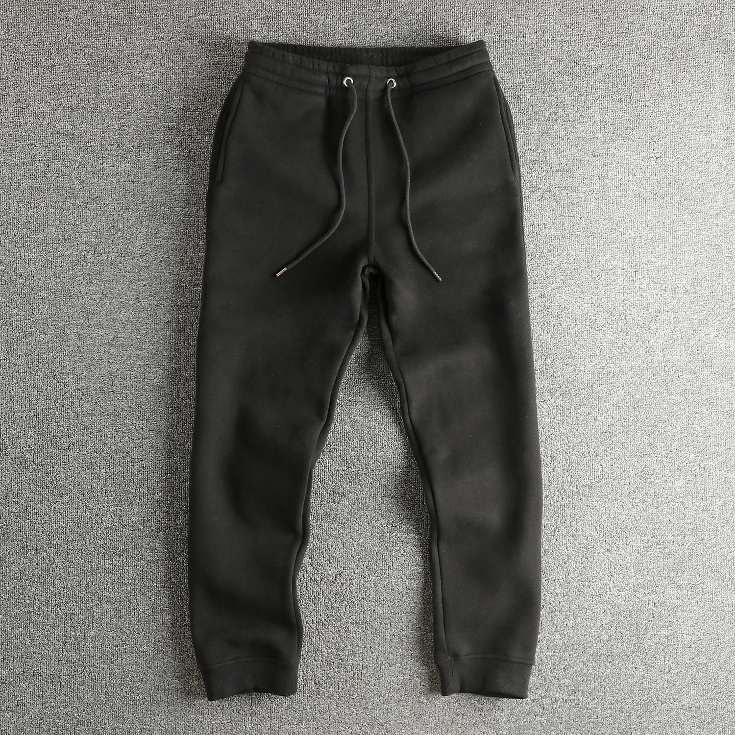 شتاء جديد الأمريكية الرترون سميكة المخملية محبوك Sweatpants الرجال مرونة الخصر الرباط الرياضة عادية مستقيم الكاحل تعادل السراويل