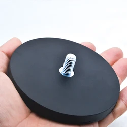 NEW ONE    D22 D43 D66 D88 Rubber Coated Magnet Magnetic Base External Thread Mounting Bracket Holder For Boat LED Light Car Bar