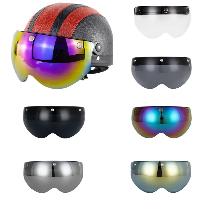 

Motorcycle Helmet Lens Windshield Glasses Screen W-shaped Anti-Scratch Flip Up Down Shield Replacement For 3-Snap Open Face