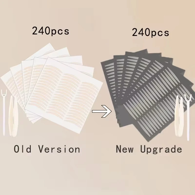 مزدوج أضعاف الجفن غير مرئية الشريط ملصق الدانتيل الطبيعة واضح البيج شريط ذاتية اللصق ماكياج العين الطبيعية مع أدوات 240 قطعة #6