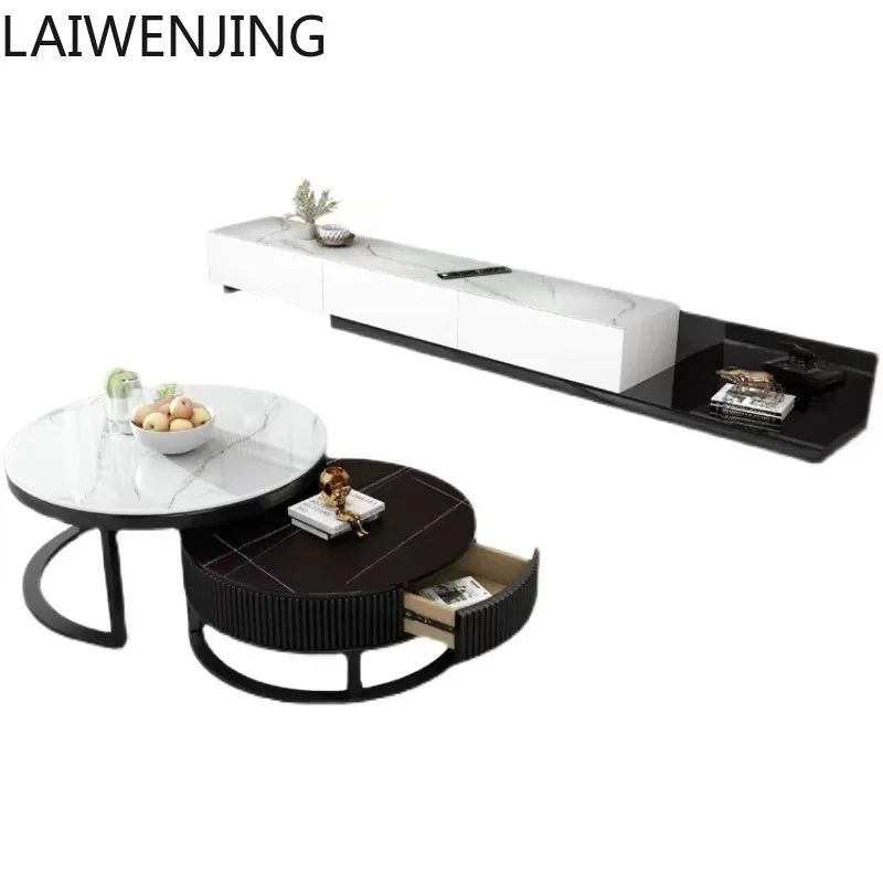 

SGF rock slab coffee table minimalist light luxury telescopic size square coffee table TV cabinet