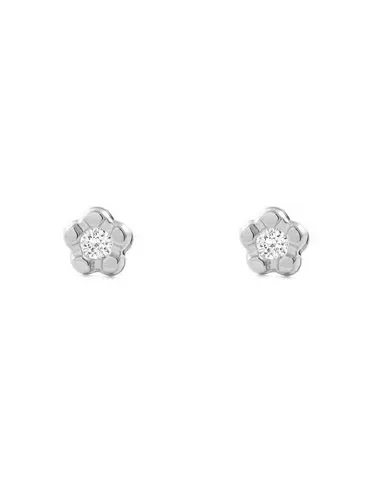 Earrings Bebe white gold 9k flower zirconia