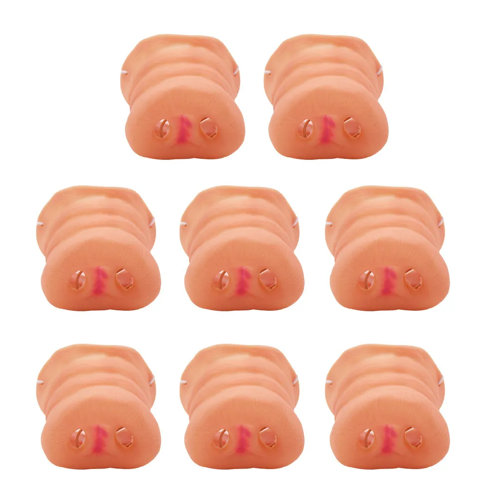 8Pcs Pig Nose Mask Elastic Band Lightweight Durable Pig Snout for Halloween Party Cosplay Animal Nose Accessory