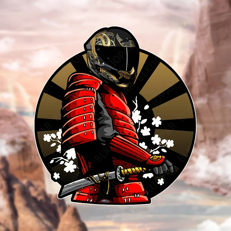 

Виниловая наклейка «Самурай на мотоцикле с шлемом», 1 шт., водонепроницаемая, для мотоциклетного шлема, ноутбука, автомобиля, скейтборда, багажа