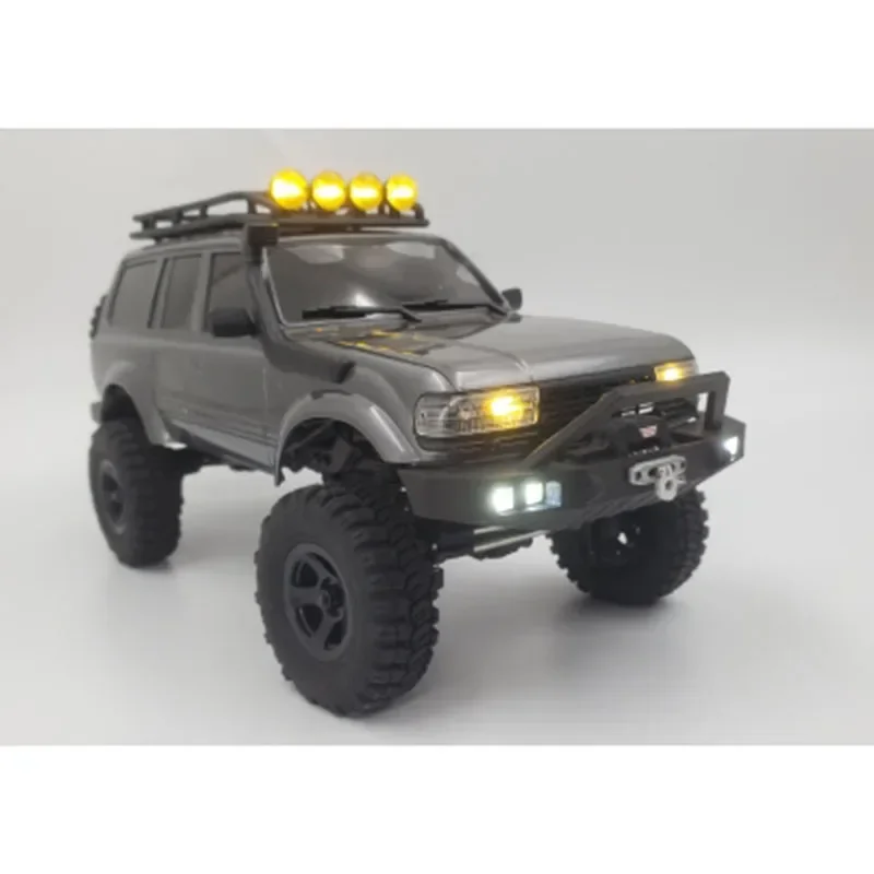 FMS FCX18 LC80 LED Simulation Front Bumper with Lights Winch Controller for 1/18 RC Rock Crawler Car FMS FCX18 Toyota Truck