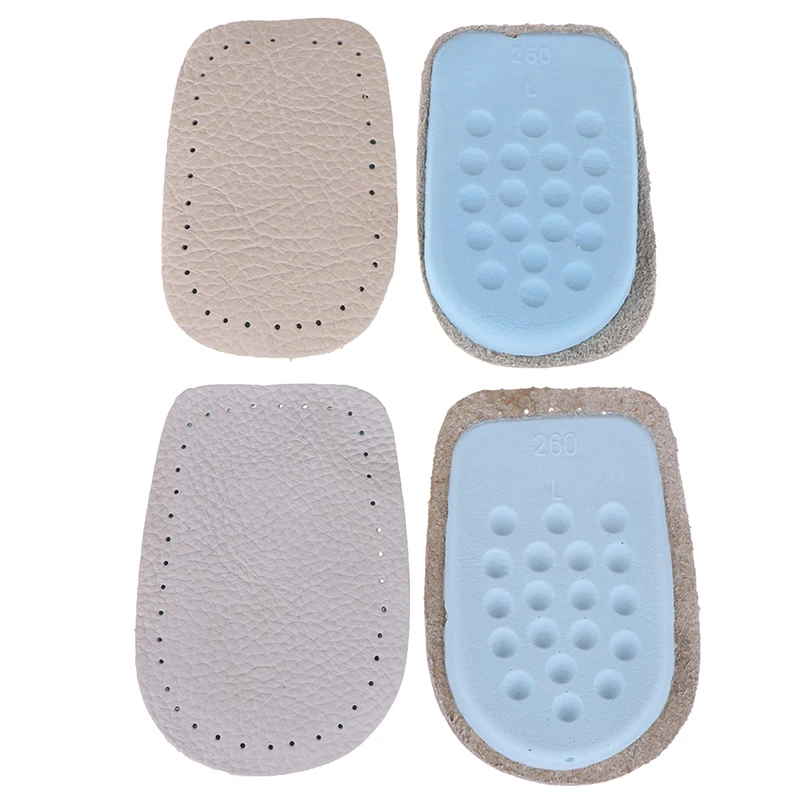 1Pair Pain Relief Cattle Hide Elastic Latex Heel Half Shoe Pads Shoe Cushion Comfortable Buffering Insoles