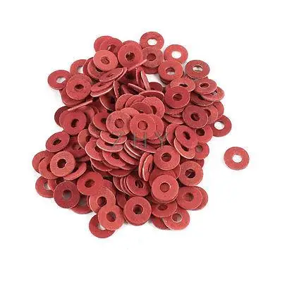 

3mmx8mmx0.7mm 3X8X0.7 Insulated Fiber Insulating Washers Spacers Red 200 Pieces