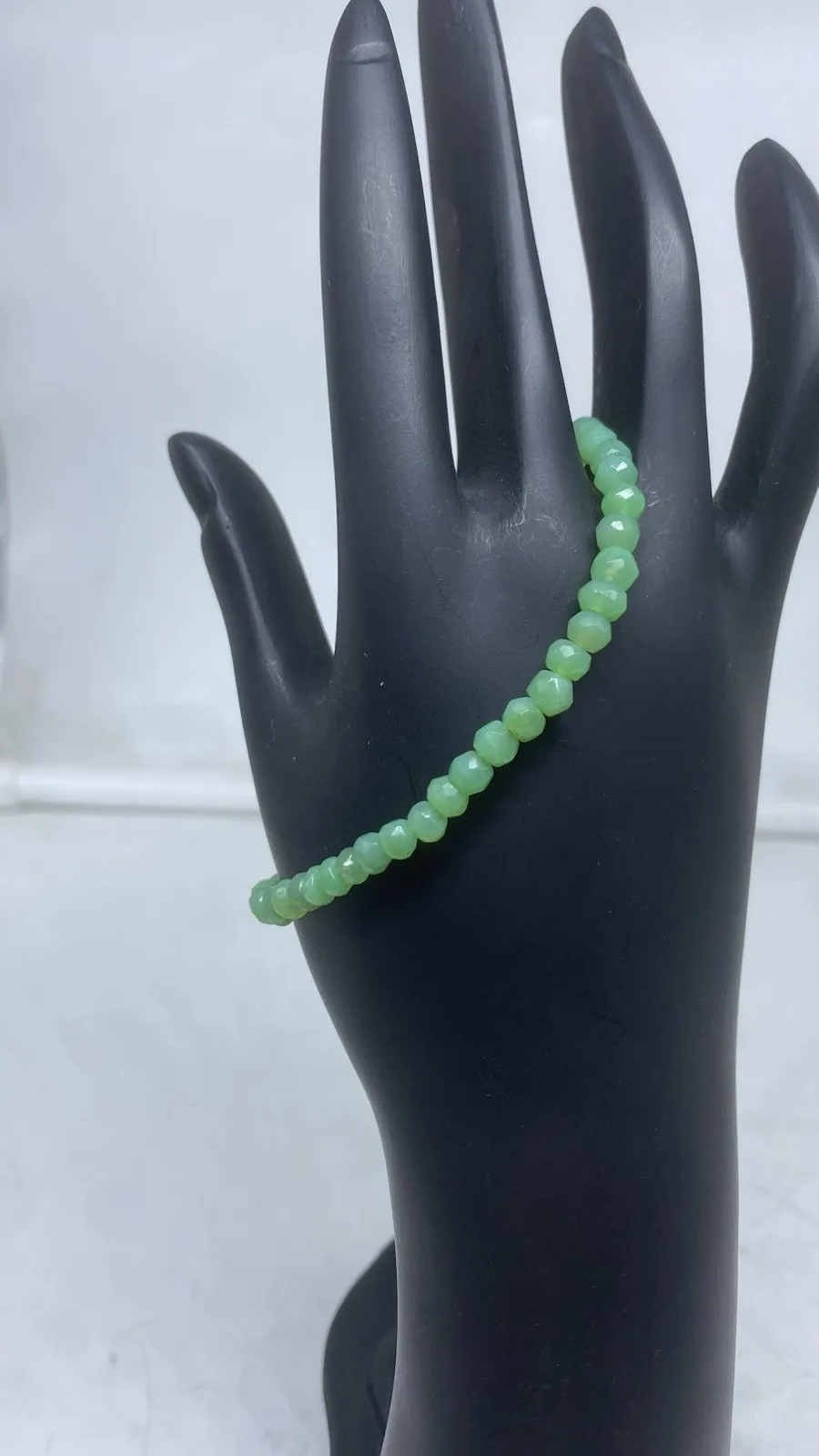 سوار شريسوبراسي 7 بوصة 2-4 ملم خرز الأوجه أحجار كريمة خضراء طبيعية صناعة يدوية #6