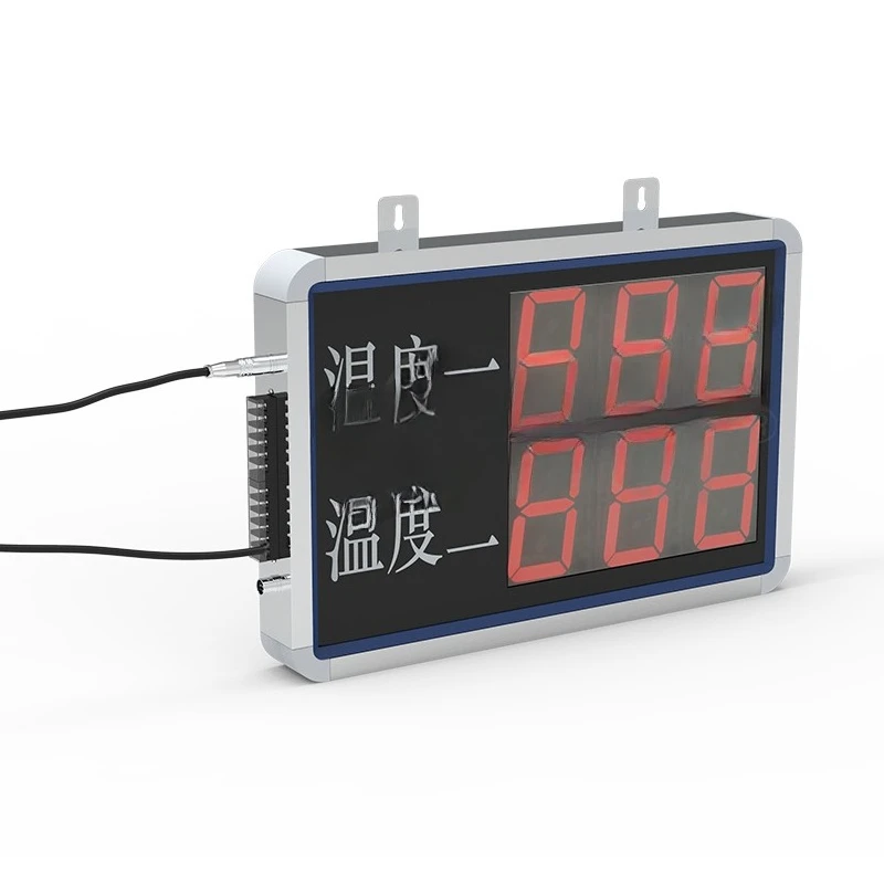Transmissor de medidor de temperatura de canal duplo com tela LED suspensa de tela grande Kanban