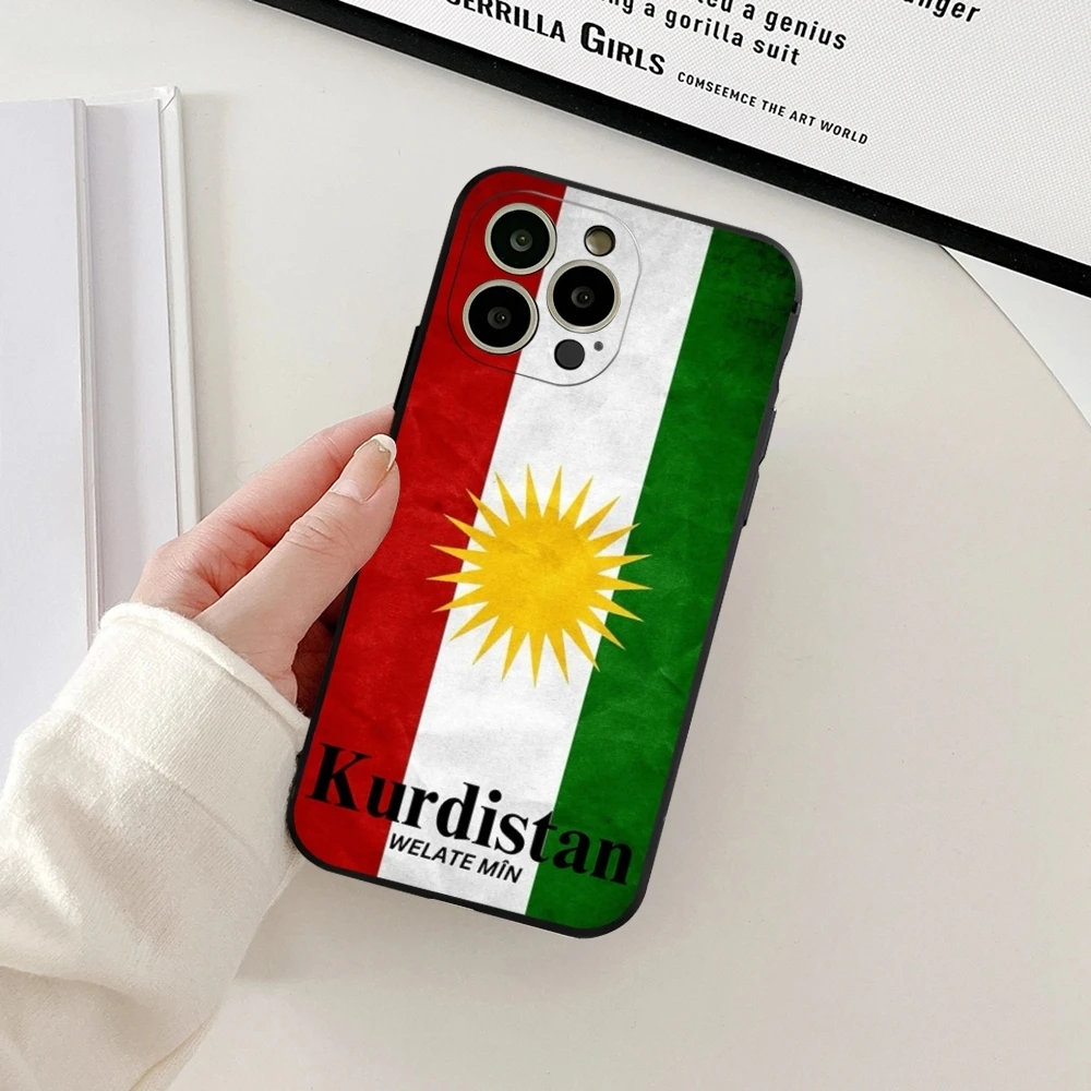 K-Kurdistan Flag Phone Case for iphone 13 15 16ProMax 11 14 12 Pro Xs Max Mini Xr X 7 8 Plus Shell Coque