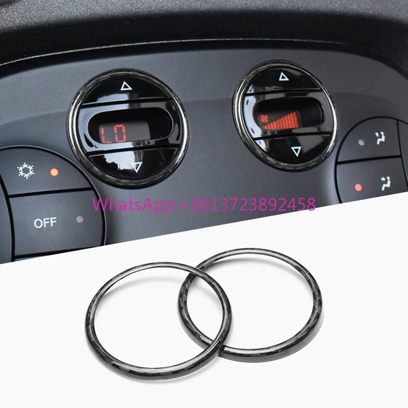 

Carbon Gear Small Circular Box Real Carbon Fiber Steering Wheel Decoration Interior Trim for Fiat Abarth 500