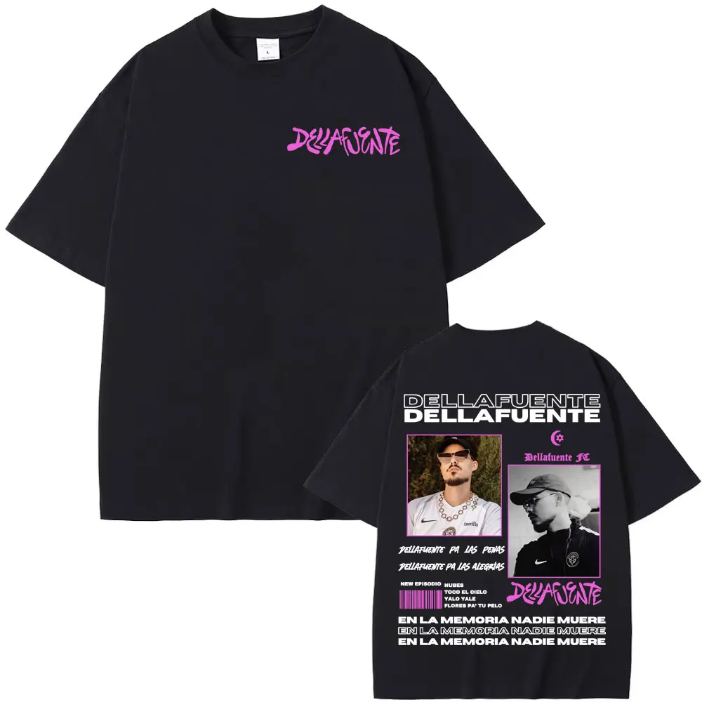 Rapper Dellafuente New Album 2025 Tour T-shirts Men Women Harajuku Gothic Hip Hop Punk T Shirt Fashion Casual Oversized T-shirt image 2