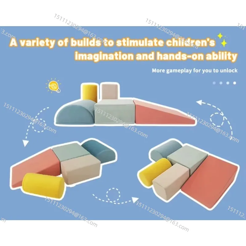 Premium Velvet Soft Play Foam Blocks Indoor Playground Corner Climber Toddler Toy for Climb Crawl Activity