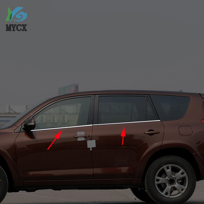 For toyota RAV4 RAV 4 (US Model) Stainless Steel Under Bottom Window Trim 4pcs Set 2006-2008 2009 2010 2011 2012