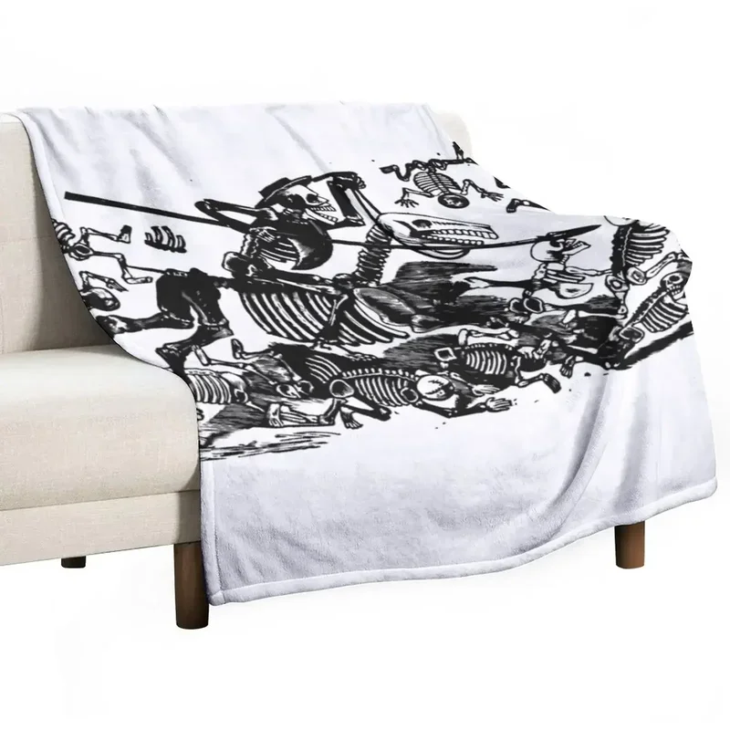 The Skulls of Don Quixote by Jose Posada Throw Blanket Christmas Gifts Flannels Blankets